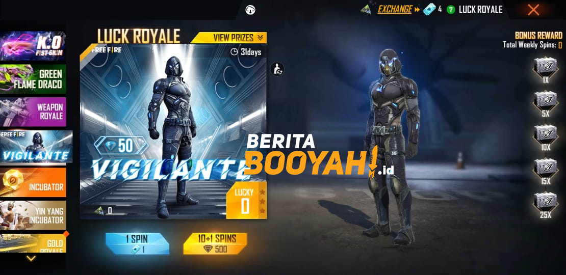 Bundle Vigilante Tiba Di Diamond Royale Terbaru Free Fire Ff